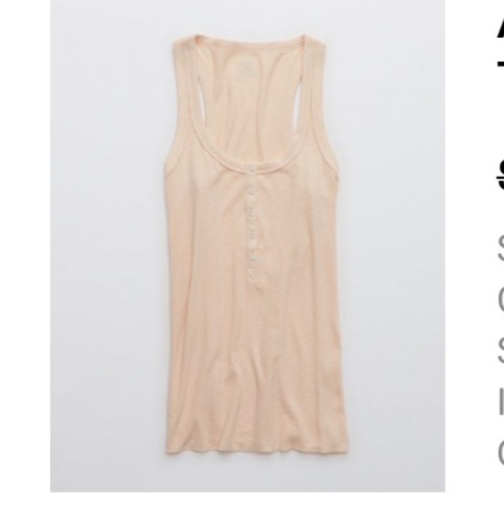 Aerie Dawn No BS Henley Tank Top Size XL